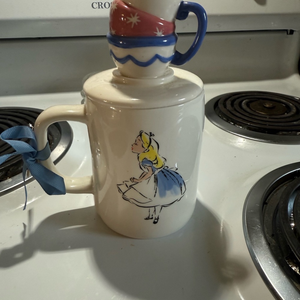 Rae Dunn Cream and Blue Alice Mug Set